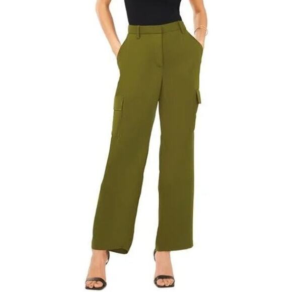 Halogen Wide Leg Pant Utility Work Cargo Trousers in Fir Green NWT Size 2X - Picture 2 of 11